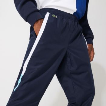 Lacoste SPORT Lightweight Color-Block Track Pants Pánské - Kalhoty Tmavě Blankyt Blankyt / Bílé / Ty